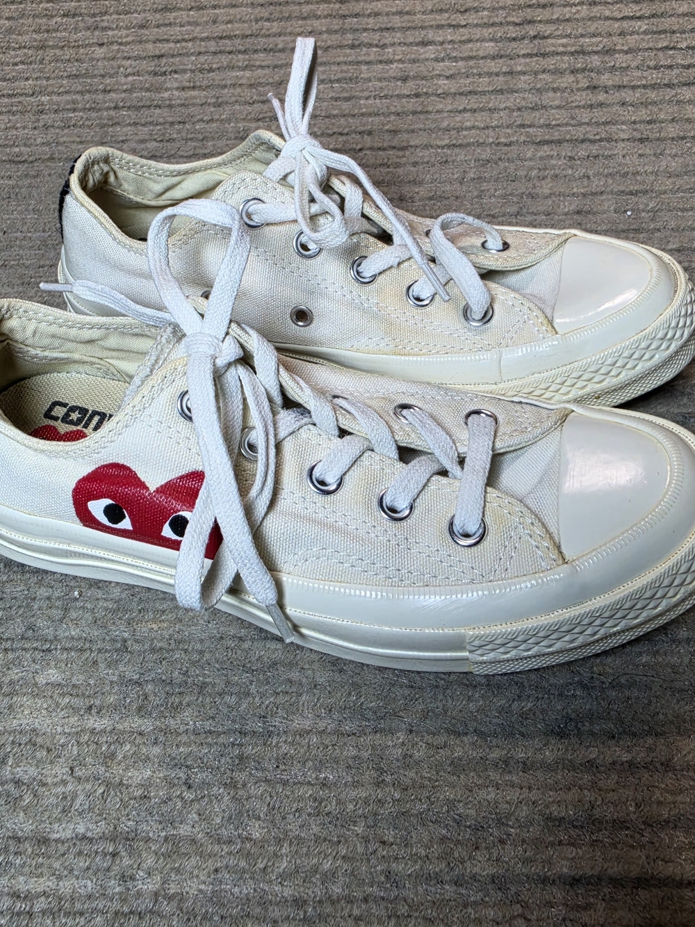 Converse x Comme des Garcons PLAY Chuck 70 Low Sneakers Milk White Women's 6